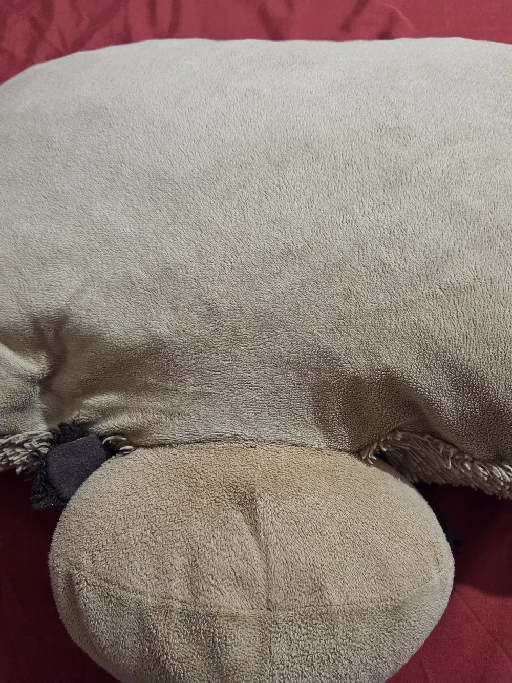 Plush Beige Dog-Shaped Pet Pillow